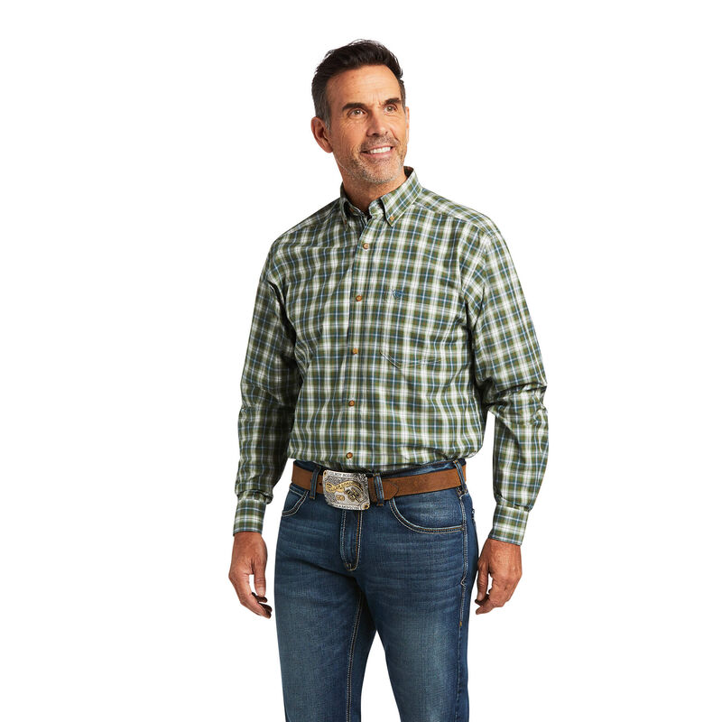 Camisas Ariat Pro Series Teo Classic Fit Verde Hombre - Chile 869-MVDWIF